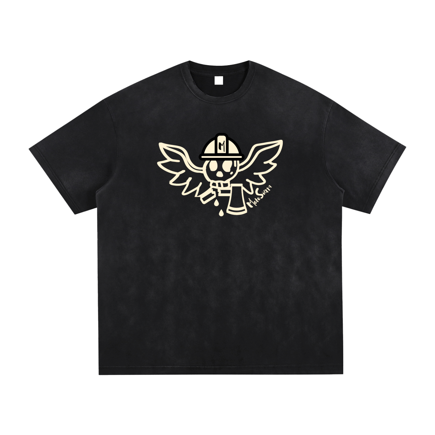 Les Halles Vintage Washed Hand-Frayed T-Shirt