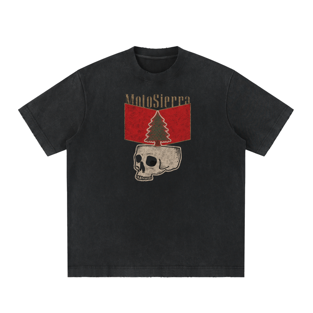 Tree Skull Heavyweight Vintage Washed Frayed T-Shirt