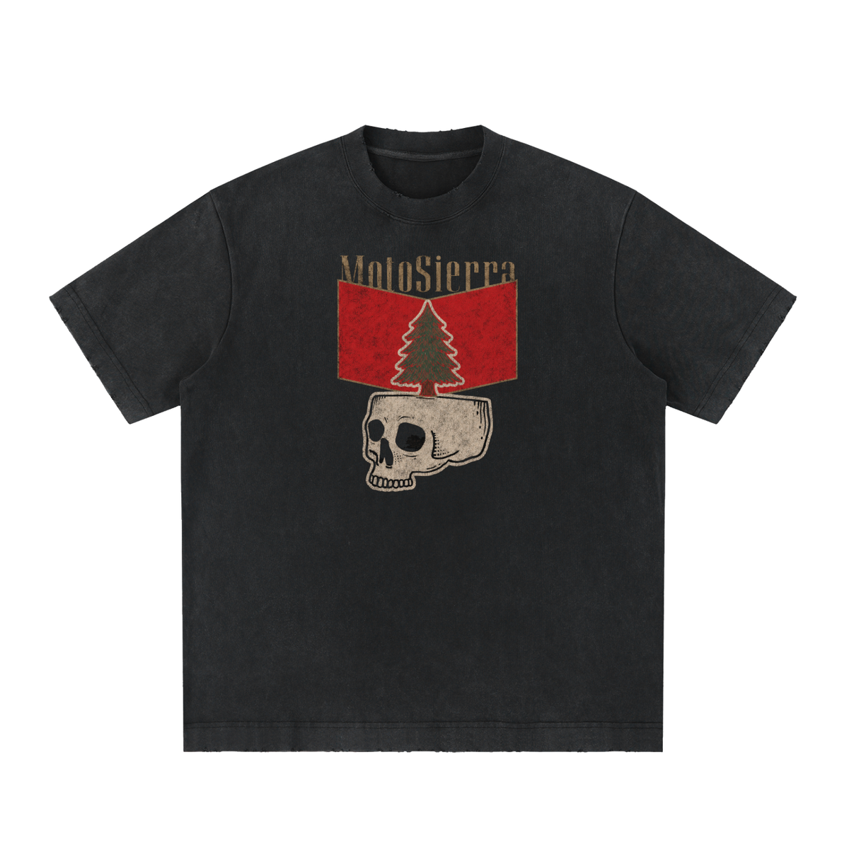 Tree Skull Heavyweight Vintage Washed Frayed T-Shirt